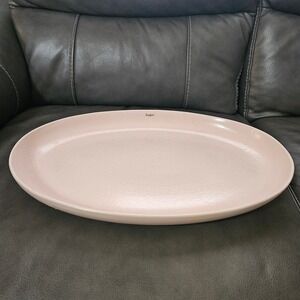 Casafina Ceramic Stoneware Oval Platter Pacifica Collection Marshmallow Pink